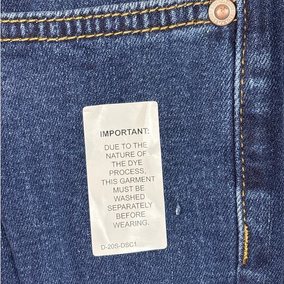 Just My Size Women’s 22 Plus Patchwork Dark Denim Distressed Blue Jeans NEW - Picture 7 of 7